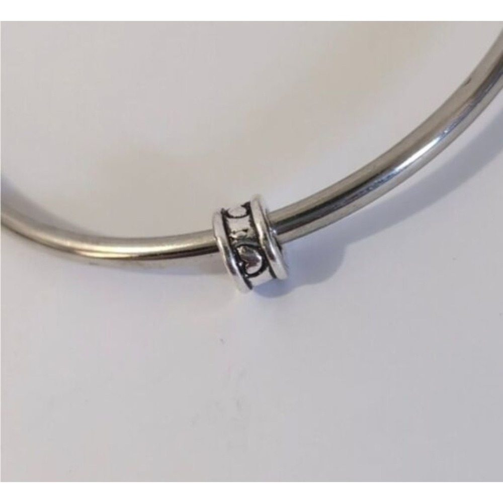 Silver Scroll Etched Slider‎ Bead Charm Womens